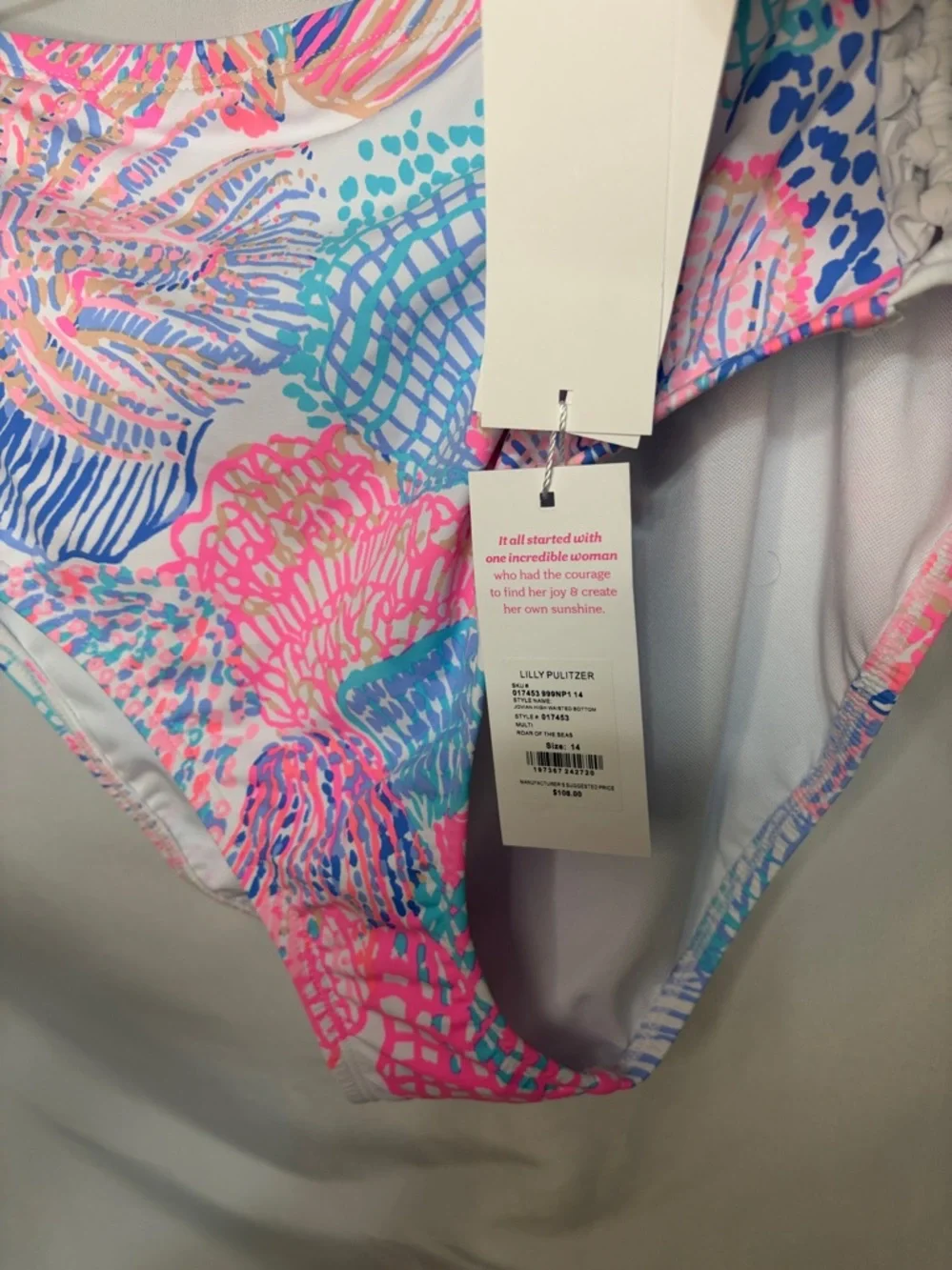 Lilly Pulitzer Two Piece Bikini in Multi Rose of the Seas size Women’s 14 - Picture 6 of 12